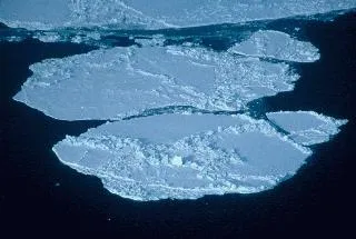Sea ice floating in the Beaufort Sea.